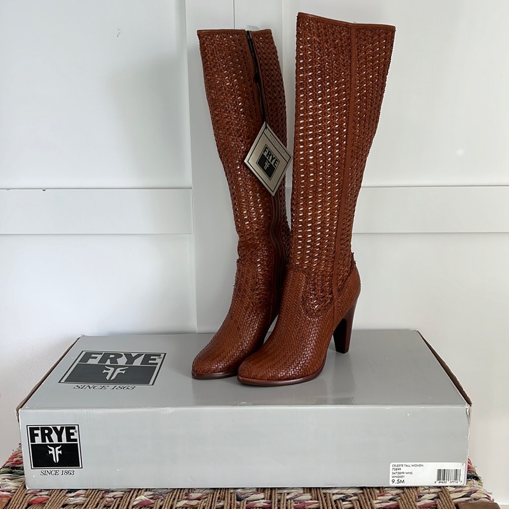 Frye knee high boots. Size 9.5m. Celeste Tall Woven Boot